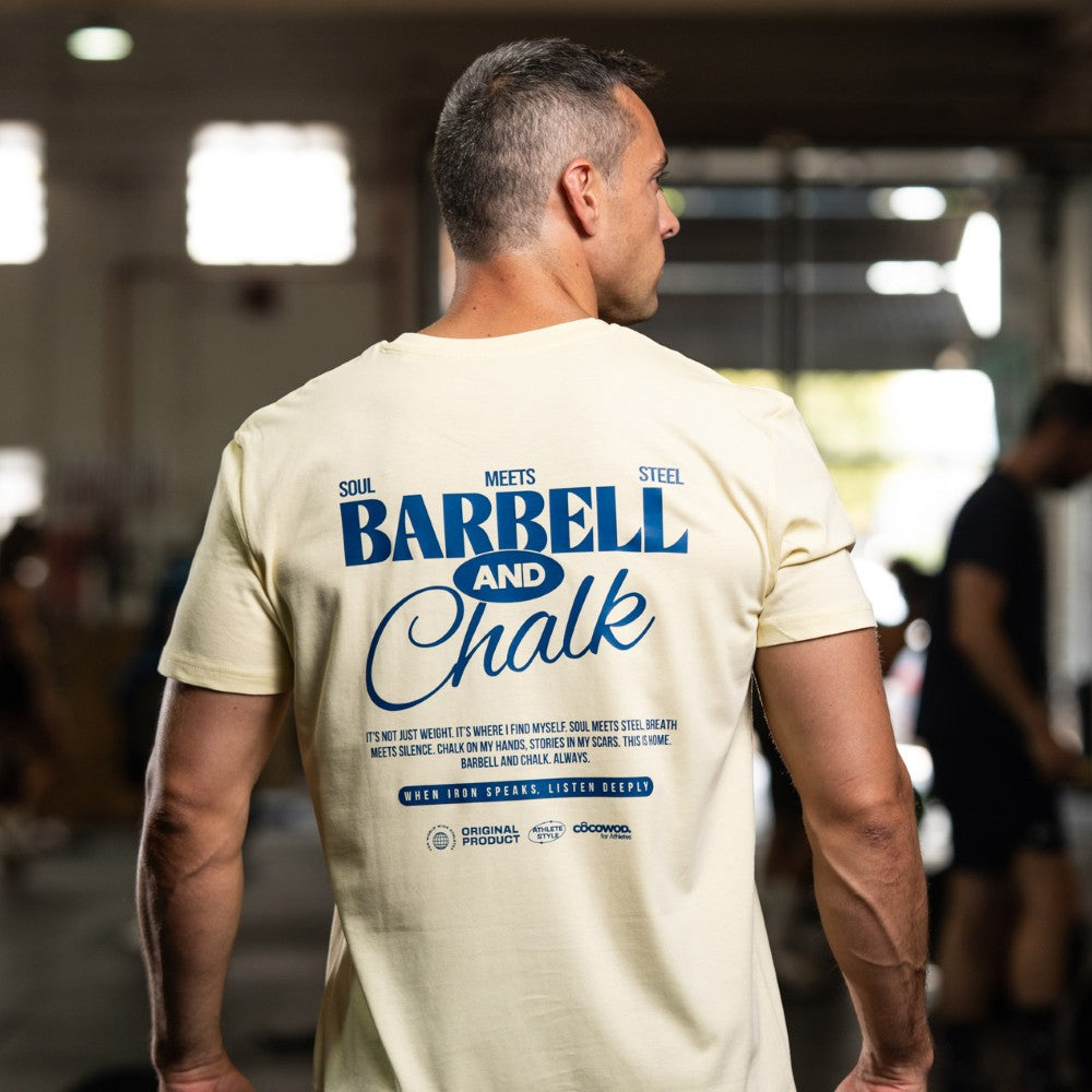 Cocowod ropa crosstraining Camiseta Hombre modelo Barbell & Chalk | T-Shirt
