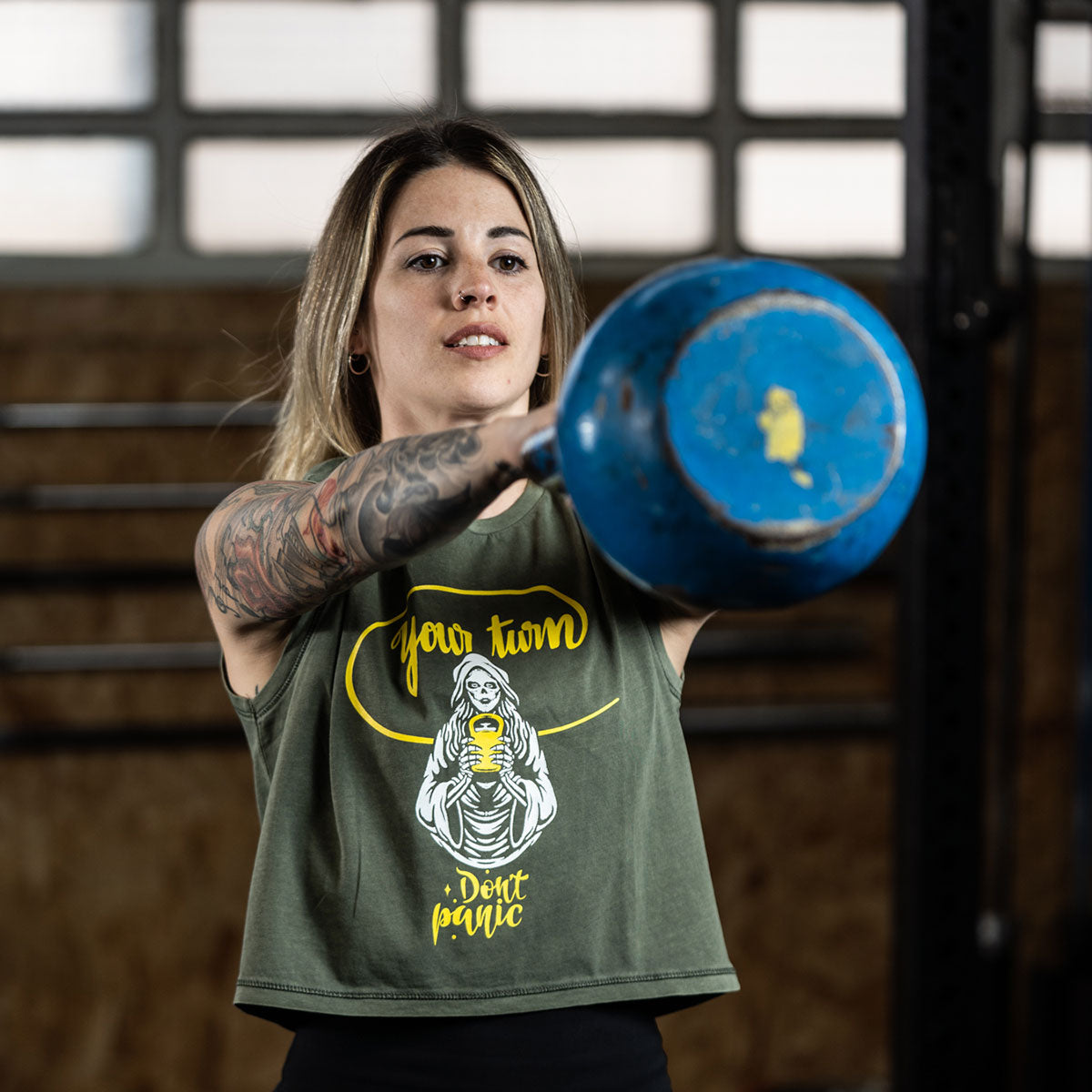 Cocowod ropa crosstraining Crops & Camisetas Cropped modelo Don't Panic | Crop Top