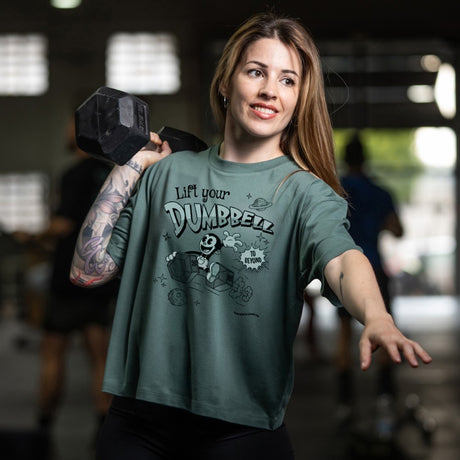 Cocowod ropa crosstraining Camiseta Mujer modelo Lift Your Dumbbell | Cropped Tee